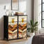 4 Drawer Dresser for Bedroom, Narrow Chest of Drawers, Wooden Top and Study Iron Frame 18"x37.5"-(WxH)