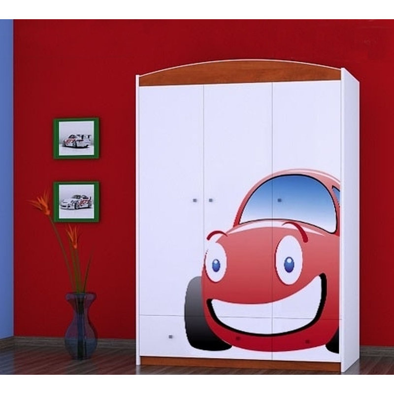 Olin 3 Door Wardrobe, Red