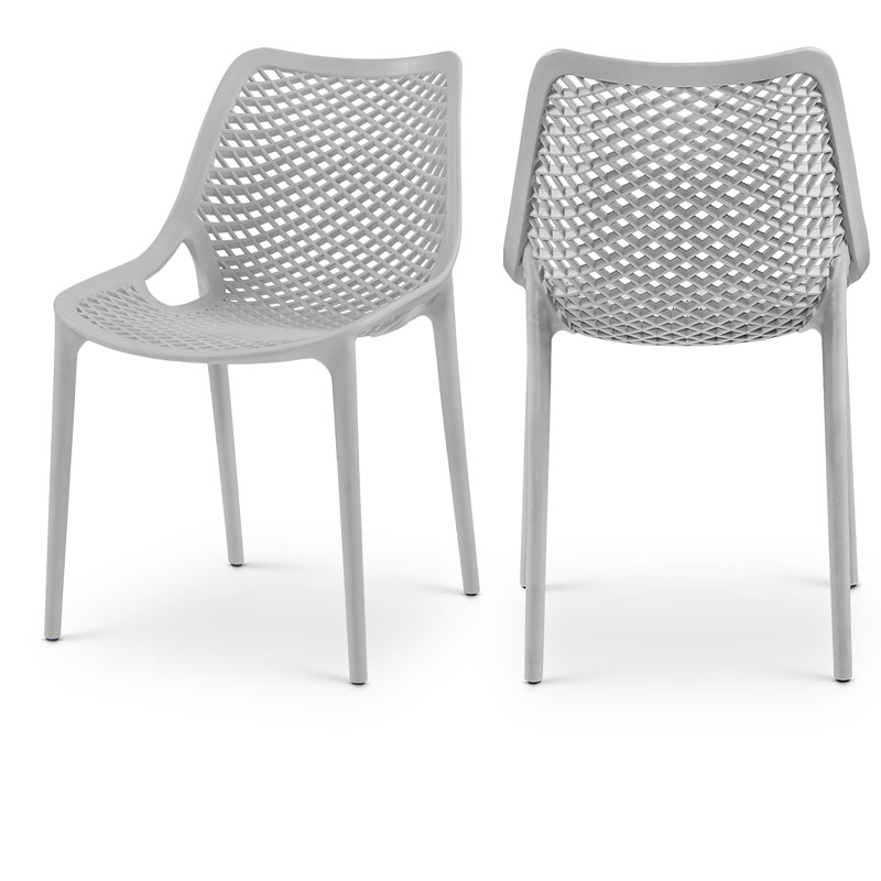 Mykonos Patio Dining Side Chair, Gray