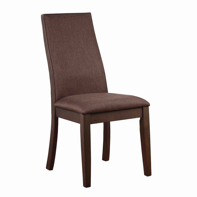 Ensemble de 2 chaises d'appoint rembourrées Damian, Chocolat, Chocolat
