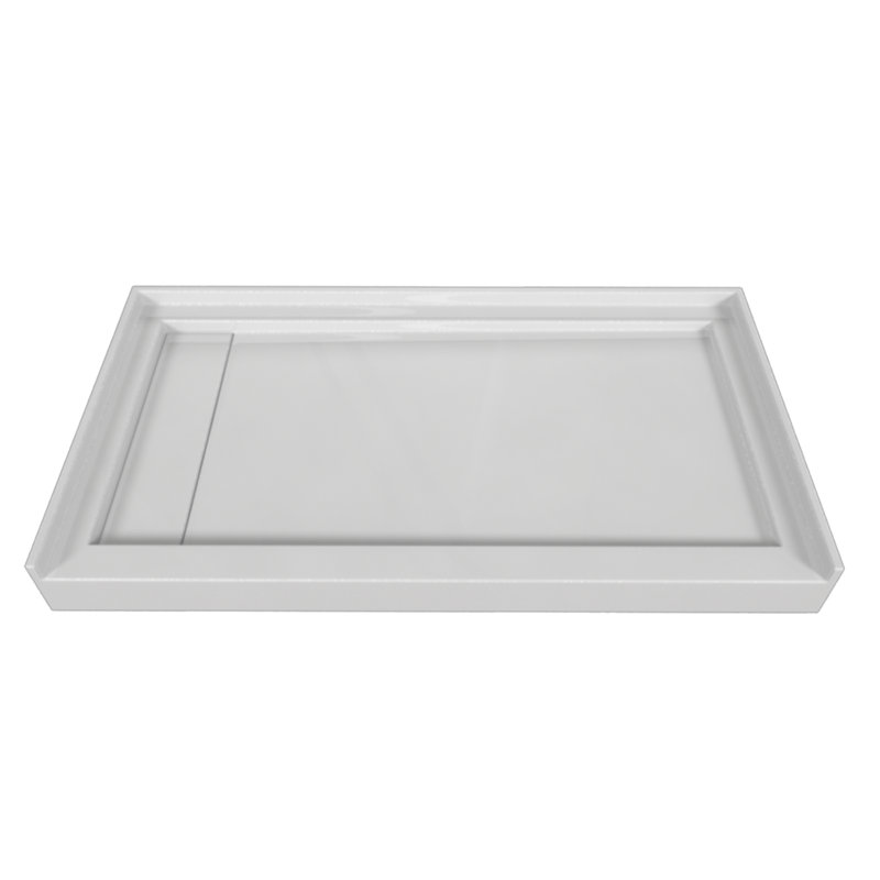 Signature 54'' W 30'' D Rectangular Single Shower Base, Left, White