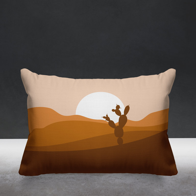 Coussin décoratif intérieur / extérieur Minimalist Desert, Orange