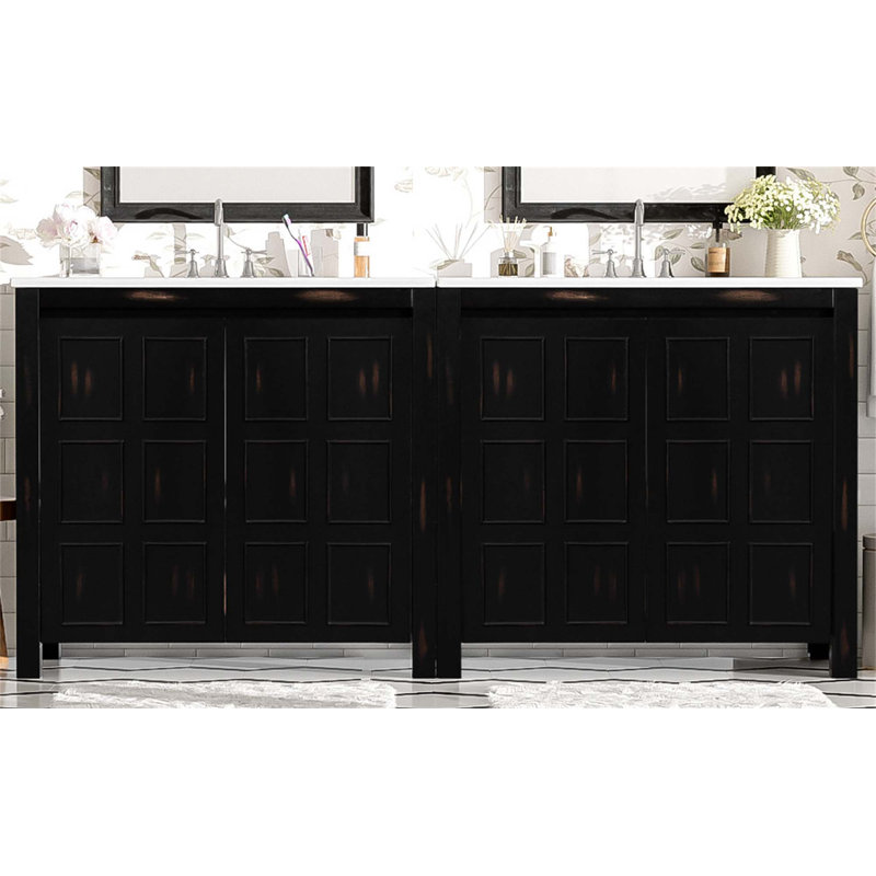 Ensemble de meuble-lavabo charmant avec lavabos doubles et options de rangement polyvalentes