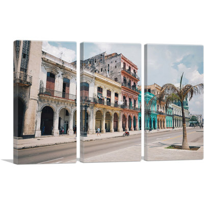" Havana Cuba Beachfront Street " 3 - Pieces