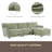 110" Modular Sectional Sofa, L-Shape With Extra-Wide Seat Cushion, USB And Type-C Charger, Petal Armrest Design, High Density Foam, Free Movement Ottoman, Wood Frame, Chenille, 4 Seat-1117701269