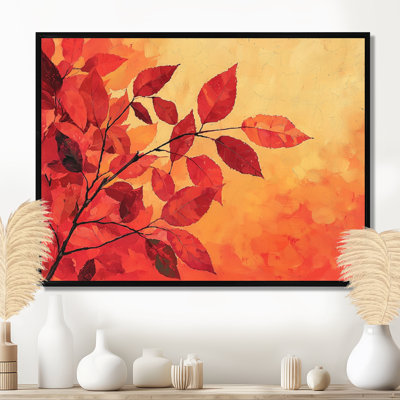 Autumn Sunset Maple Leaf III - Leaves Wall Art