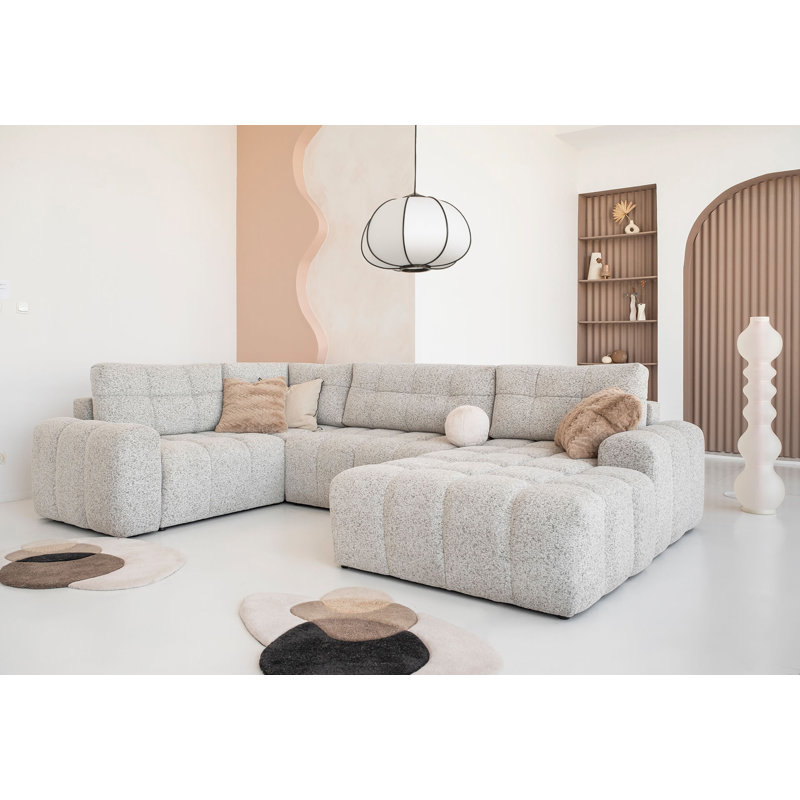 8 Seater Sofa Bed, Right -sided, Light gray