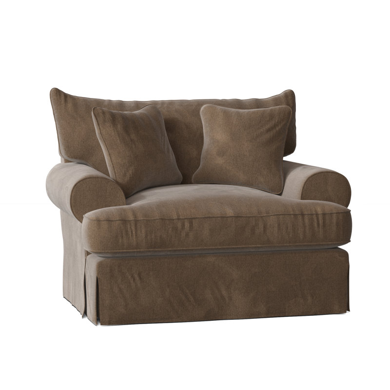Fauteuil Chalkline, Velours performance brun tweed 8, Non