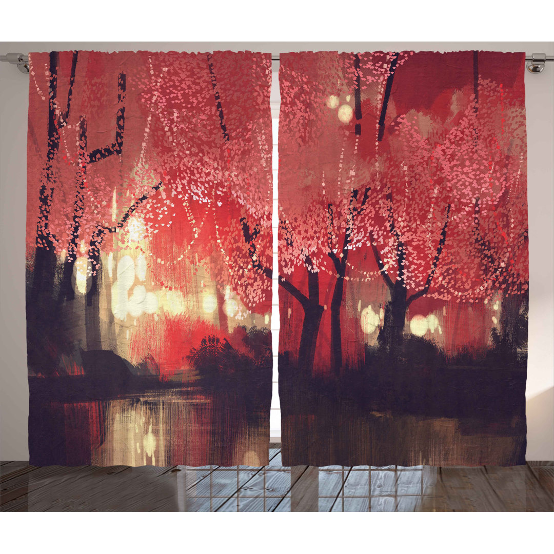 Whittier Polyester Semi Sheer Curtain Pair (Set of 2) World Menagerie Size per 