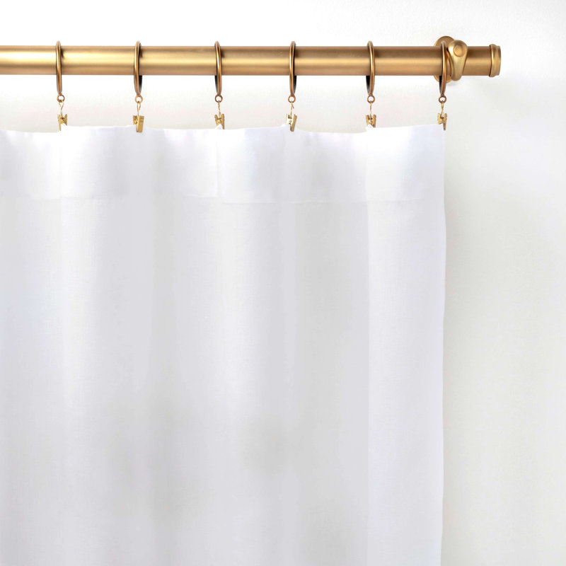 Lush Linen Curtain Panel, White, 115"W x 108"L