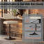 Tabouret de bar pivotant à hauteur réglable, ensemble de 2 tabourets de bar à hauteur de comptoir, tabourets de bar rembourrés en tissu avec dossier pour îlot de cuisine, Home Bar, beige-116793420