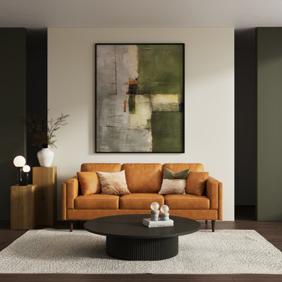 85" Faux Leather Square Arm Sofa by Hashtag Home