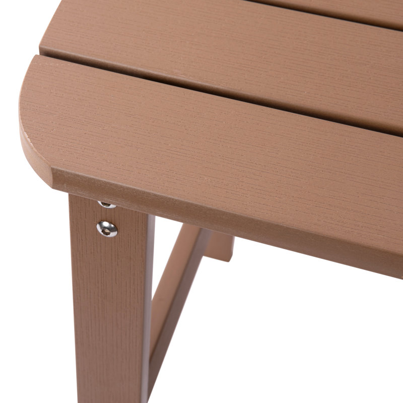 All-Weather Poly Resin Wood Adirondack Side Table, Natural Cedar