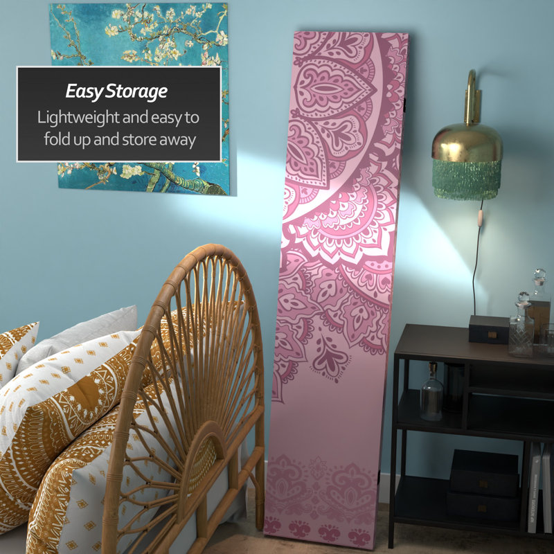 47.25'' 3 - Panel Folding Room Divider, Pink
