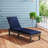 2PCS Patio Lounge Chair Recliner Chair w/ 3-Position Adjustable Backrest & Cushion Brown & Blue-1332631825-1332631827