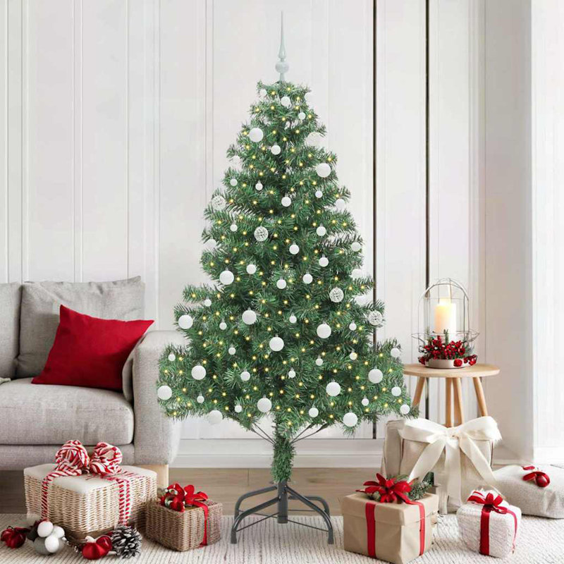 Christmas Tree with 300 LEDs with Stand PVC, White, 5.91' H