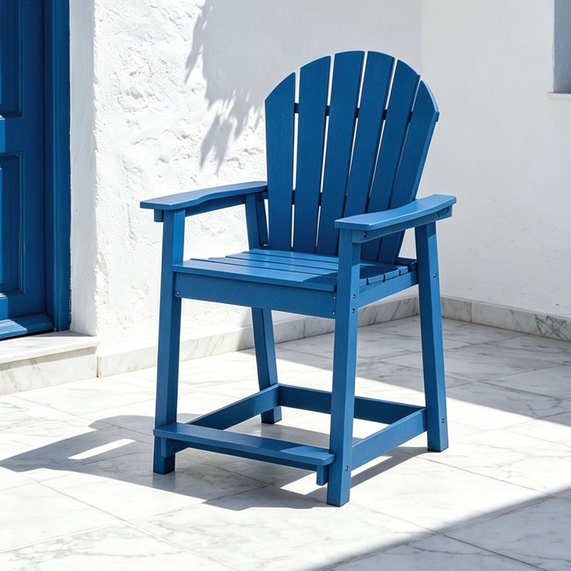 Chaise de bar d'extérieur Hdpe Adirondack, Marine