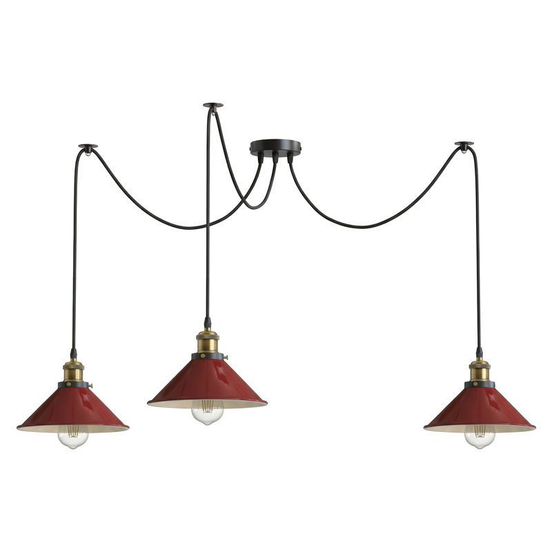 3 - Light Cone Pendant, Burgandy