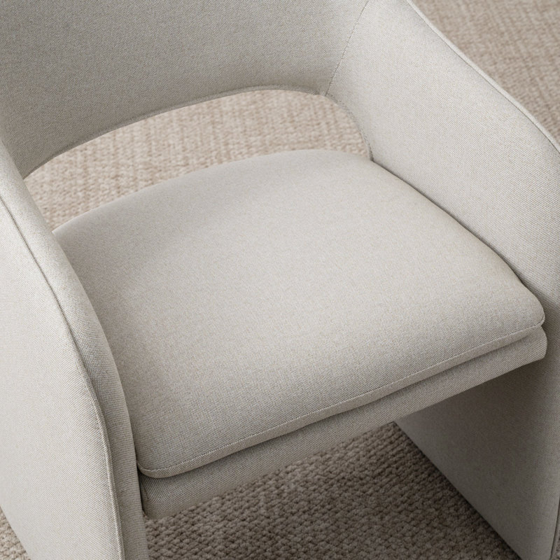 Ensemble de table de salle à manger pour 6 personnes avec table ronde et 6 chaises rembourrées imperméables, Beige, Noir