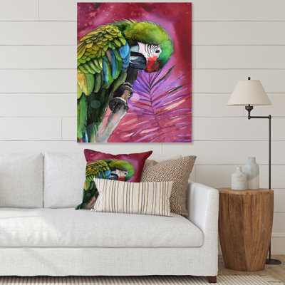 Portrait d'un perroquet coloré - Peinture sur toile