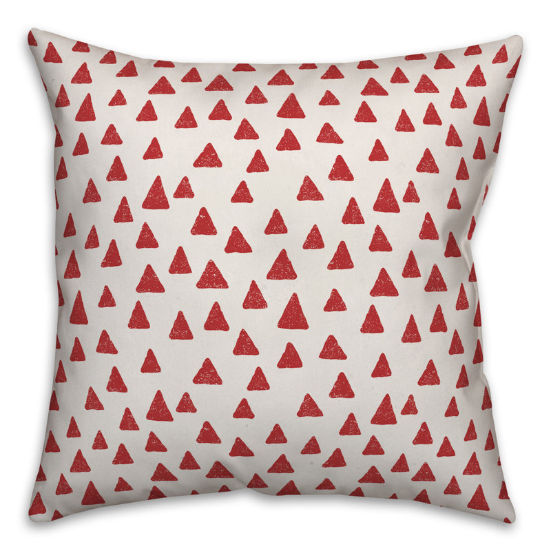 Polka Dots Reversible Throw Pillow, 18" x 18", White/Red Geometric 5