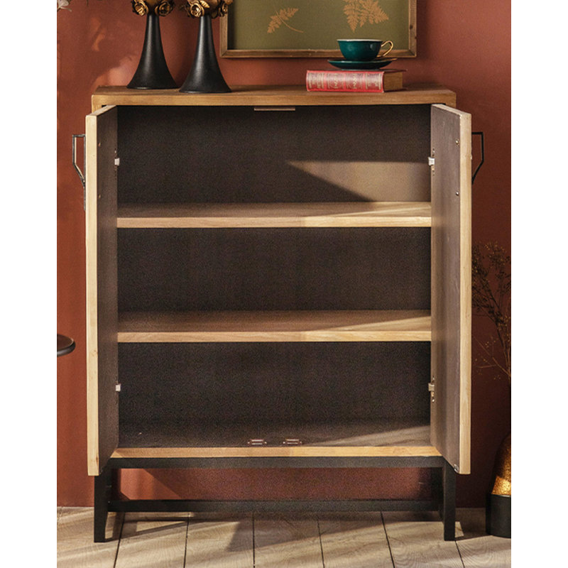 Nouvelle armoire à chaussures en bois massif à chevrons vieillis de style chinois
