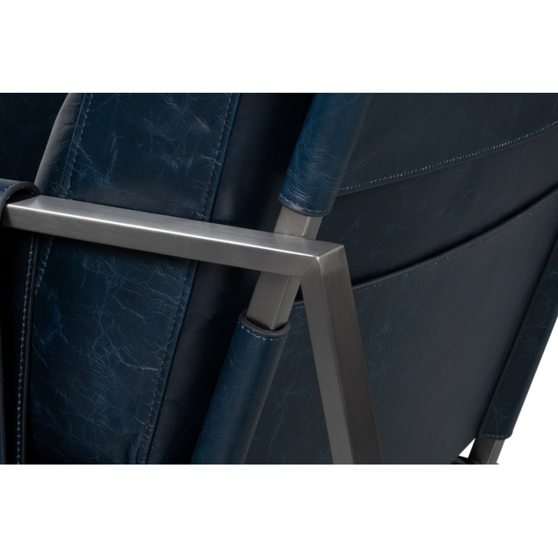 Edmonds Leather Armchair, Blue Leather
