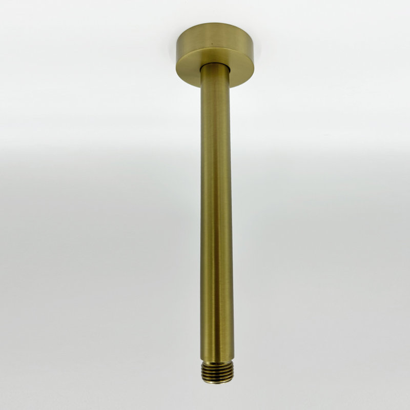 Bras de douche à fixation plafond 10 x 2,8 x 1,8 pouces, acier inoxydable, monobloc, fini or brossé, Brushed Gold
