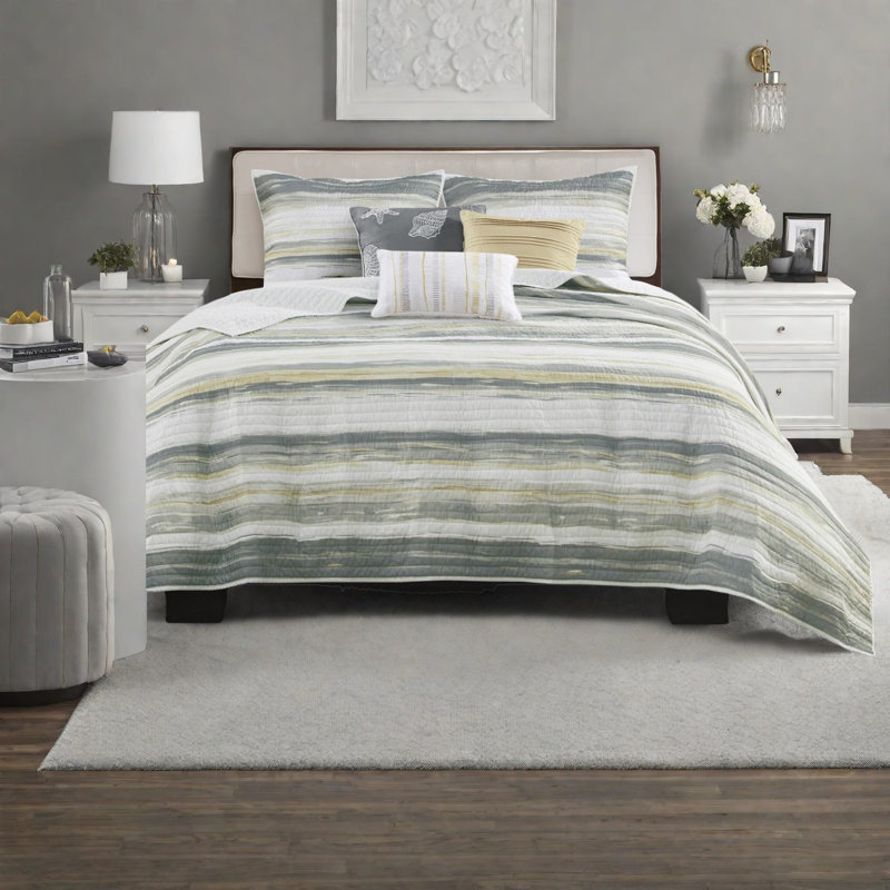 Ensembles de literie confortables en coton, style aquarelle jaune, idéal pour la maison