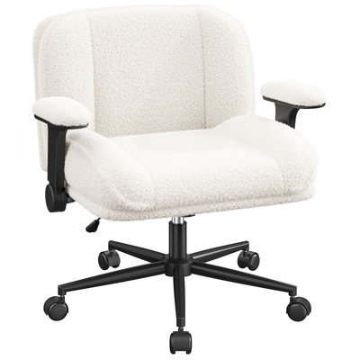 28.3" Wide Upholstered Office Chair With Wheels For Office,Vanity, Apartment Dorms by George Oliver