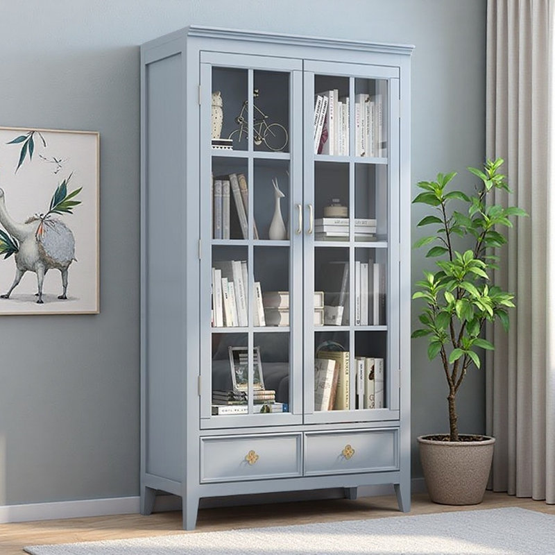Vitrine moderne, simple et légère de luxe, Bleu