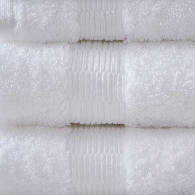 100% Egyptian Cotton 6 Piece Towel Set | Soft, Absorbent Bath Towels for Bathroom, Luxury Hotel Quality, White