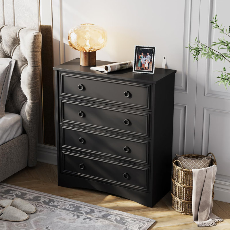 29.53'' W 4 - Drawer Dresser, Black