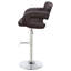 Tabouret de bar réglable brun et chrome