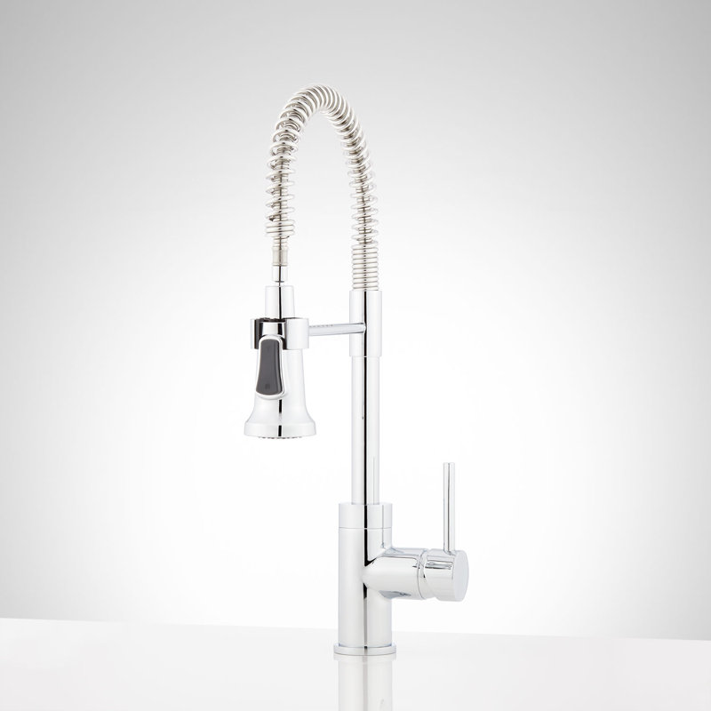 Presido Single Handle Kitchen Faucet with Pullm Down Spring Spout, Chrome