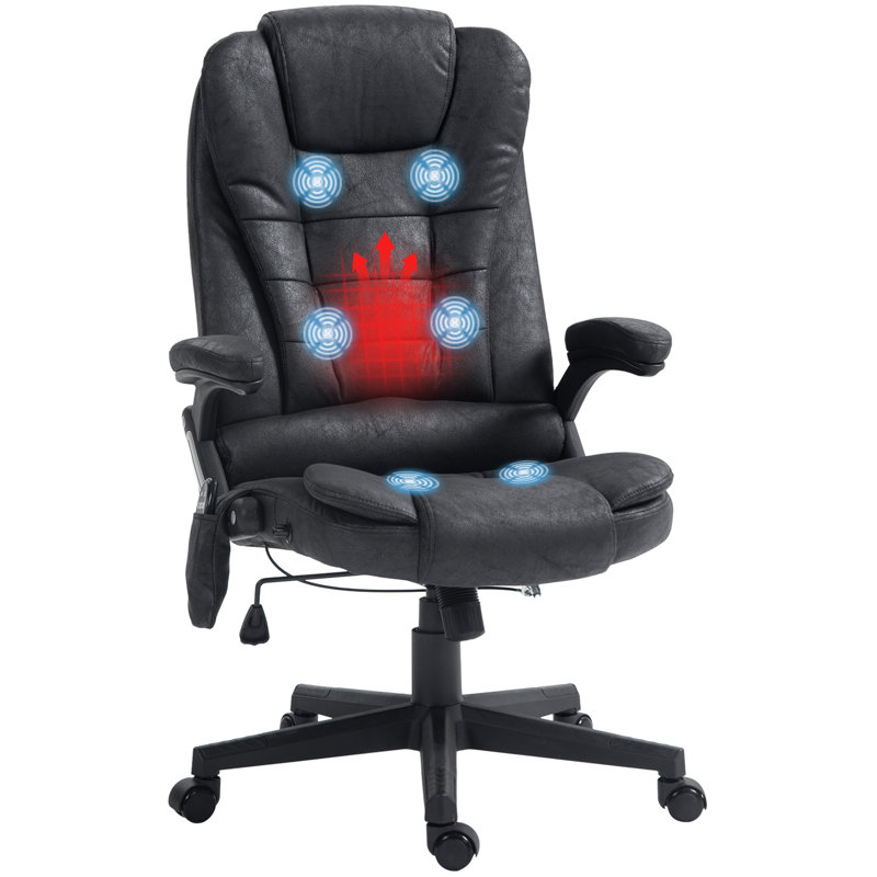 Fauteuil de massage vibrant 6 points avec chaleur lombaire, noir, Noir