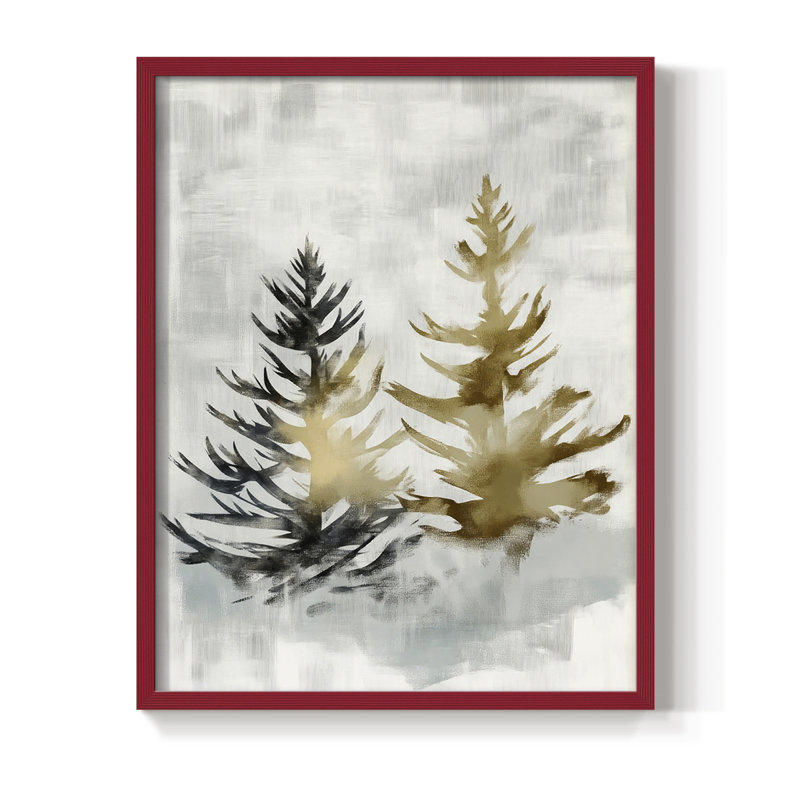 Reproduction encadrée - bois massif, H 15 po x l 12 po, Rouge