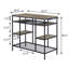 Rustic Oak And Black Kitchen Island With Open Shelving Storage Table | Gift Idea