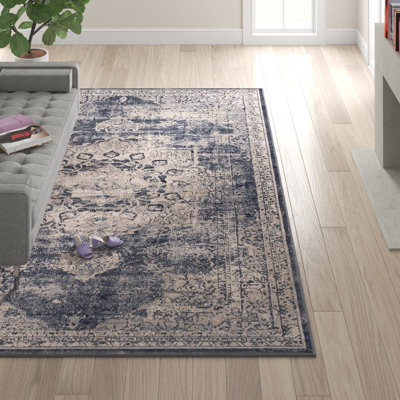 Tapis bleu marine / gris Arella