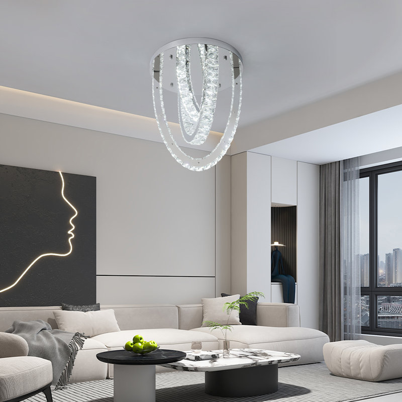 3-Light Crystal LED Chandelier, 40cm