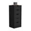 Commode H 42 po, 5 tiroirs, commode de rangement mince, noir