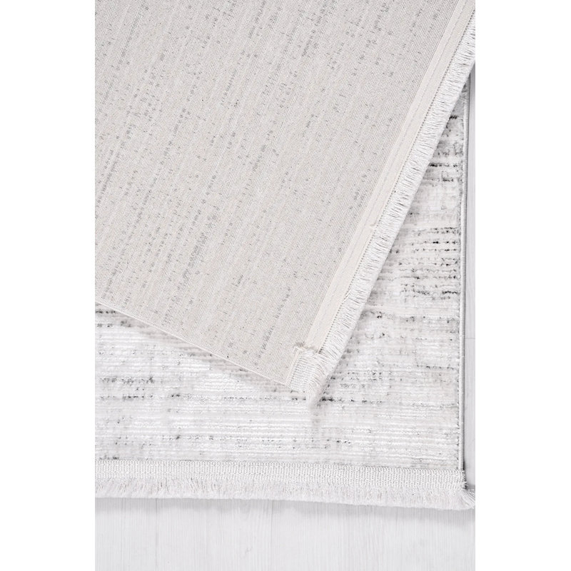 Tapis crème moderne en polyester Eberhardt résistant aux taches et facile à nettoyer, 5 pi x 7,5 pi