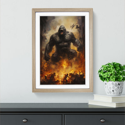 King Kong Symbolism - Single Picture Frame Print on Wood