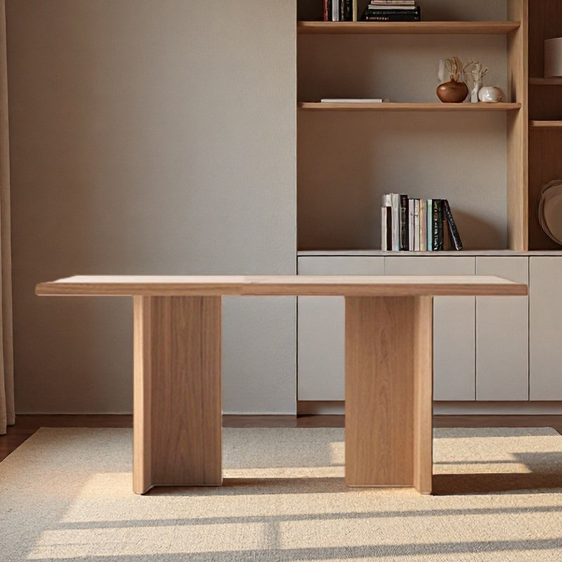 Bureau en bois massif et table de conférence en forme longue, H 29,53 po x l 55,12 po x P 27,56 po