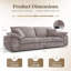 Canapé carré rembourré de 104 po à assise très profonde avec coussins en mélange de duvet et 4 coussins décoratifs, assemblage sans outil-1582587001