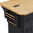 56 inch Kitchen Island with Rubber Wood Veneer Drop Leaf, Power Outlet, 4 Door Shelves, Embossed Vertical Stripe Rolling Kitchen Cart on 4 Wheels with 6 Deep Drawers for Kitchen, Dining Room-129163877