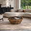 Table basse avec plateau en verre trempé