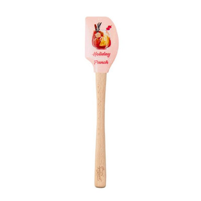 Tovolo Spatulart Holiday Punch Silicone Spatula with Wood Handle