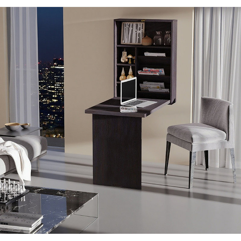 Bureau flottant convertible mural avec rangement