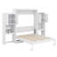 Grand lit escamotable intégré avec bureau, coiffeuse et armoires de rangement-711261727